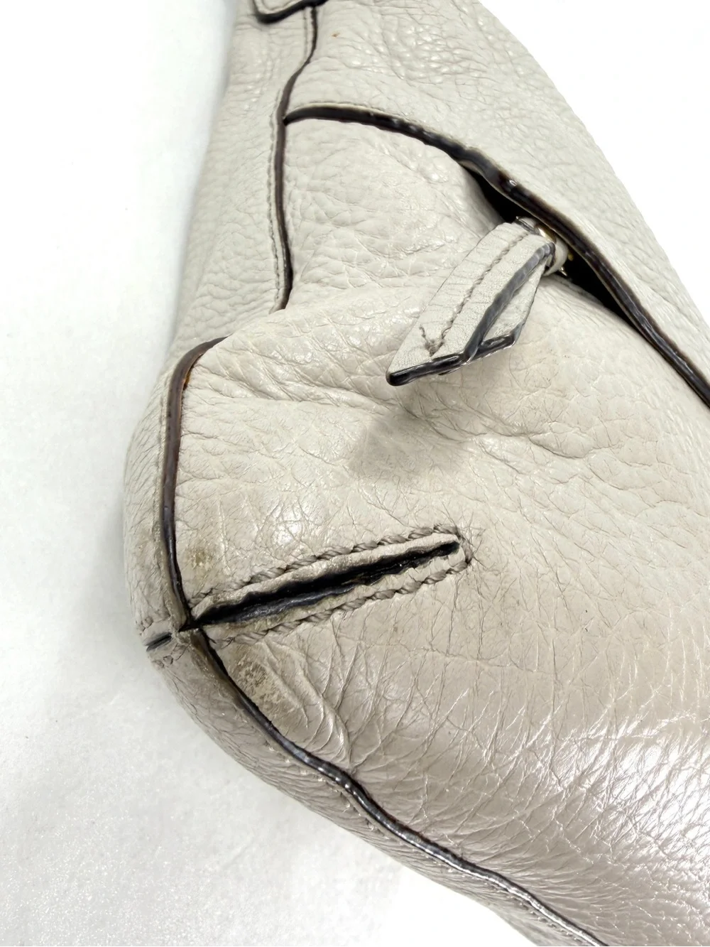 kate spade Beige Greige Pebbled Leather Small Crossbody Bag Brass Hardware  132